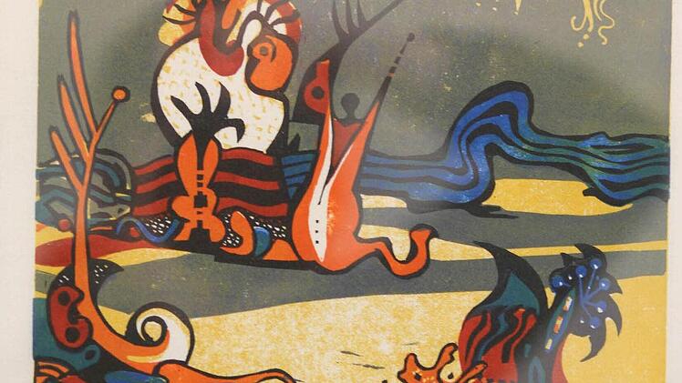 Ohne Titel; Linolschnitt, 1962