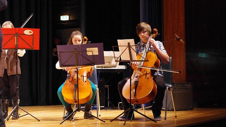Glänzten beim Jugendstreichorchester am Violoncello: Sebastian Krügel und Franziska Maurer.