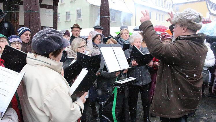 Der Gesangverein Lonnerstadt erfreute sie Besucher mit einigen Liedern. Foto: Yannick Hupfer