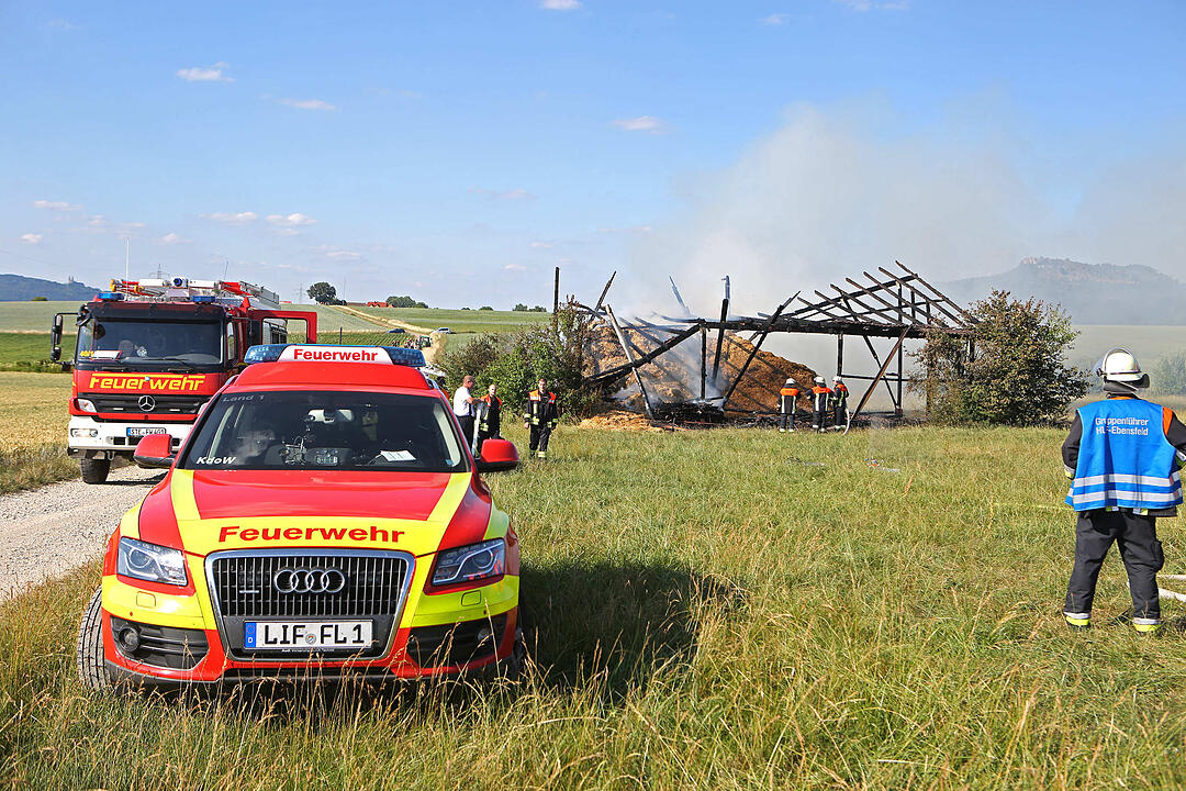 Scheune im Kreis Lichtenfels brennt komplett nieder