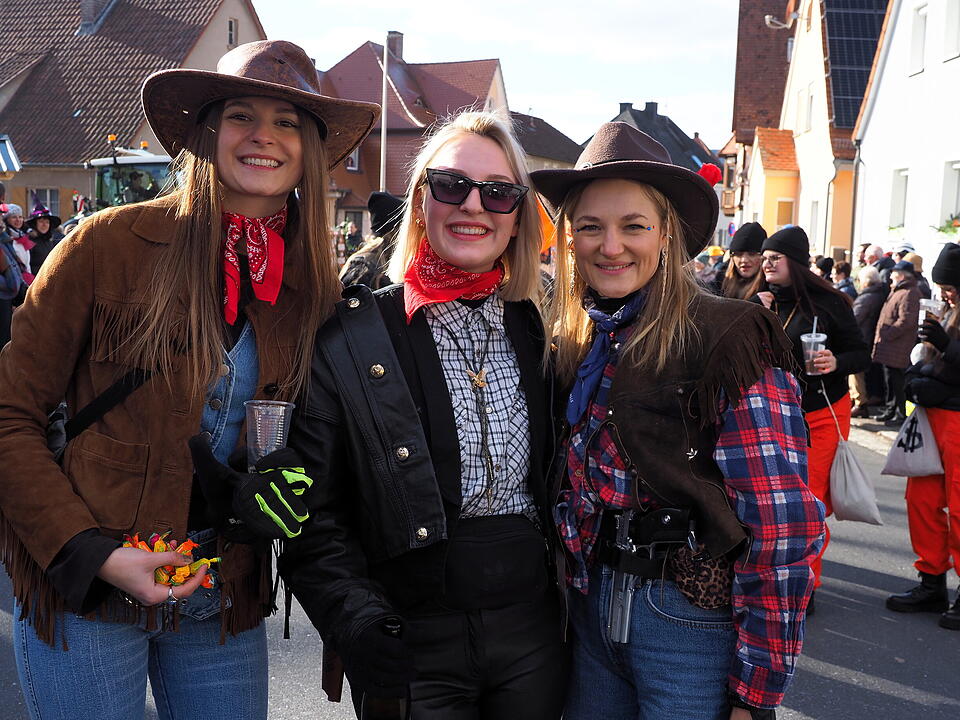 Wildes Faschingstreiben in Steinach an der Saale.