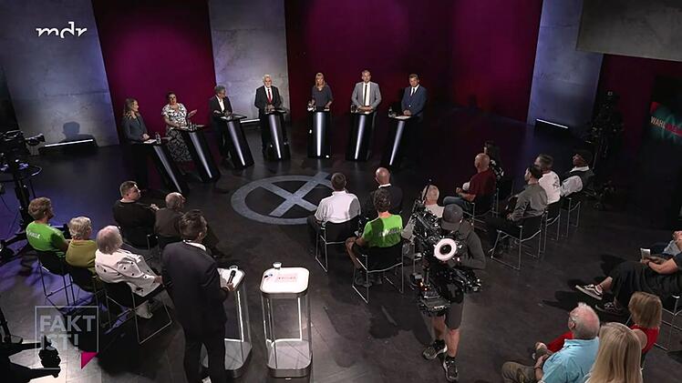 Bei der vom MDR veranstalteten "Wahl-Arena" standen die Spitzenkandidatinnen und -kandidaten Rede und Antwort.