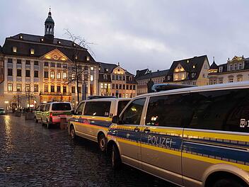 Anders als noch in der Vorwoche bekam die Coburger Polizei an diesem Montag Unterstützung von der Bereitschaftspolizei.