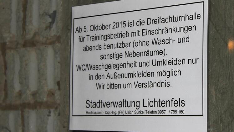 Information der Stadtverwaltung zur eingeschränkten Nutzungsmöglichkeit der Sportstätte