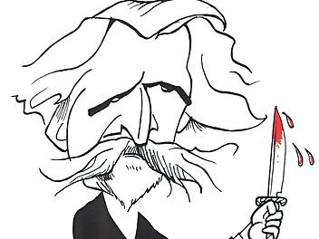 Der Künstler Giuseppe Verdi präsentiert sich auf der Bühne blutrünstig.  Foto: Fränkischer Theatersommer