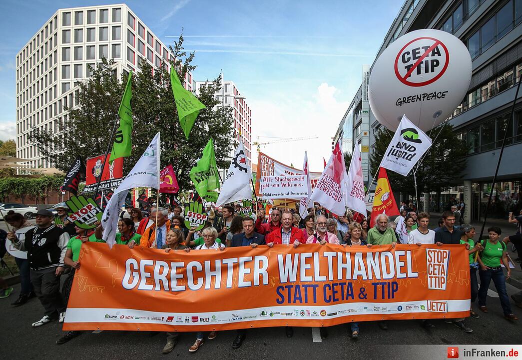 Demonstration gegen die Handelsabkommen