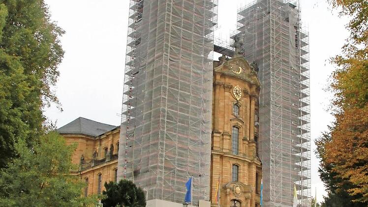 Dieser Anblick der beiden Türme der Basilika in Vierzehnheiligen bleibt uns vermutlich noch ein gutes Jahr lang erhalten. Foto: Lisa Kieslinger