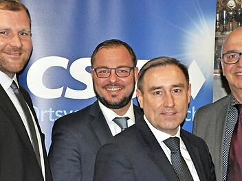 Bei der Hauptversammlung des CSU-Ortsverbandes Seßlach stellten Martin Mittag, Sebastian Straubel, Michael Schulz und Wolfgang Pfister (von links) ihre Ziele deutlich heraus.