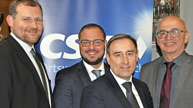 Bei der Hauptversammlung des CSU-Ortsverbandes Seßlach stellten Martin Mittag, Sebastian Straubel, Michael Schulz und Wolfgang Pfister (von links) ihre Ziele deutlich heraus.