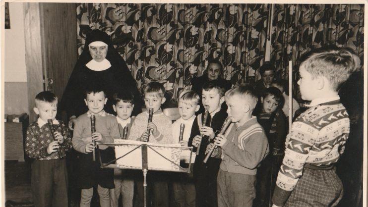 Die Flötengruppe im Kindergarten 1958. Archiv/Beudert