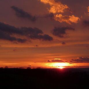 Sonnenuntergang von Richtung Münchberg aus