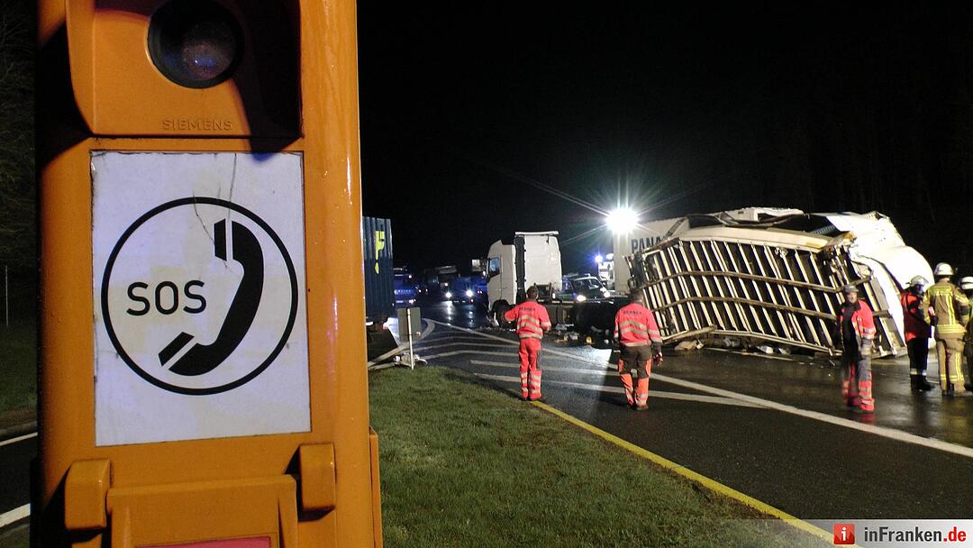 Lkw-Kollision auf A7 bei Wasserlosen