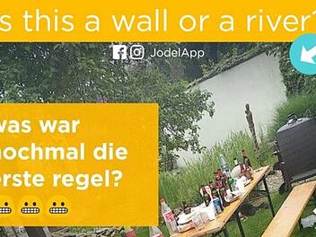 Ein Bild auf dem Netzwerk Jodel sorgt f&uuml;r Diskussionen - was ist hier im Hintergrund zu sehen? Screenshot: Twitter / jodelapp