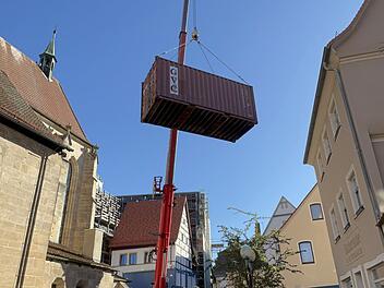 Fortschritte bei der Rathausbaustelle in Forchheim - Container abgebaut