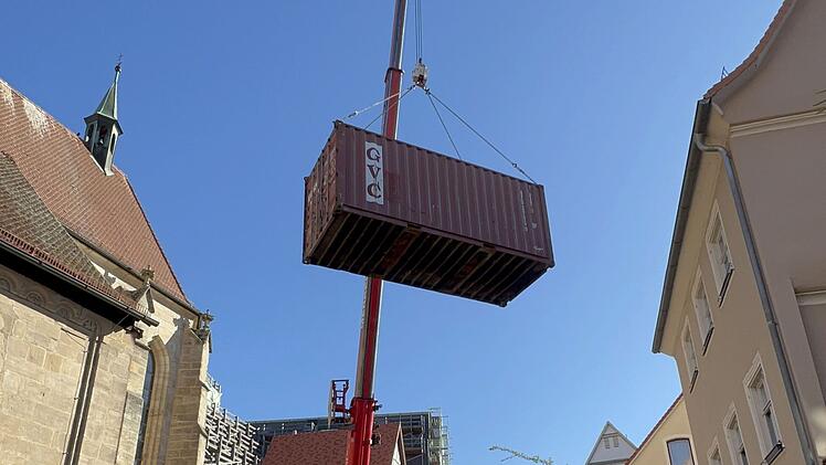 Fortschritte bei der Rathausbaustelle in Forchheim - Container abgebaut