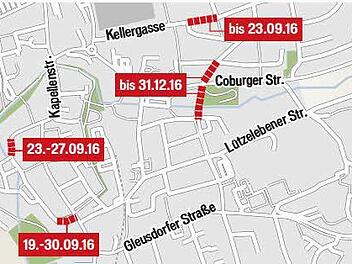 Die Vollsperrungen in Ebern.