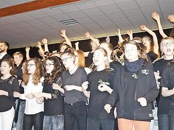 Die Sch&uuml;ler hatten erkennbar viel Spa&szlig; bei ihrem Auftritt.  Foto: Ritter-Wirnt-Schule