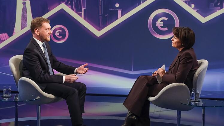 Im Gespr&auml;ch mit Sandra Maischberger kritisierte Michael Kretschmer die "Zerrissenheit der Bundesregierung".