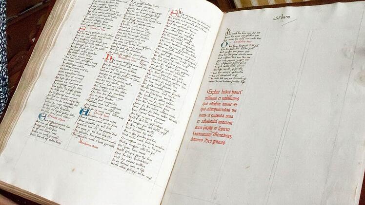 Letzte Doppelseite der "Erfurter Moralität"