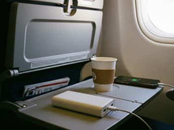 Powerbank, Flugzeug