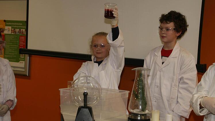 Mit wissenschaftlichen Experimenten haben die Eggolsheimer Grundschüler ihr Können unter Beweis gestellt. Foto: Sylvia Hubele