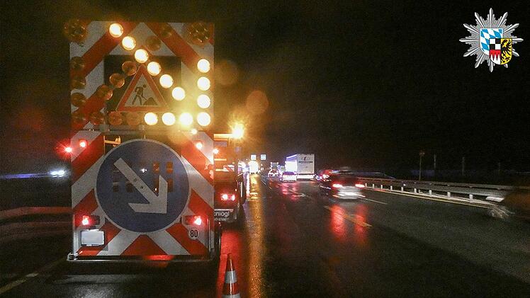 A9 bei N&uuml;rnberg: Die abgesicherte Unfallstelle