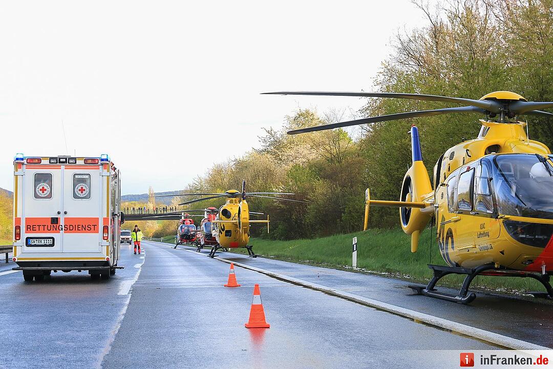 Schwerer Verkehrsunfall auf der A70