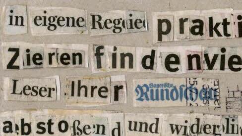 Scherenschnitt Rückseite: Man beachte die Briefmarke - (fast) alles hat seine Ordnung. Seine Adresse hat der Absender leider vergessen.  Repro: BR