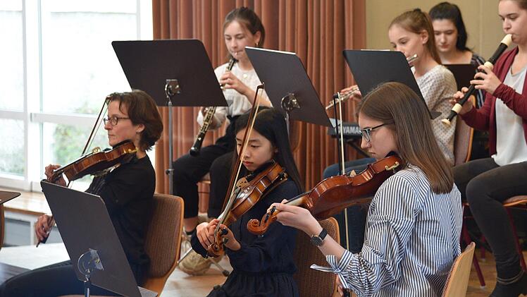 Das Orchester umrahmte die Einführung von Stephan Feuerpfeil als neuen Schulleiter des Gymnasiums Alexandrinum musikalisch. Foto: Gabi Arnold