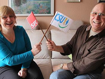 Josepha und Helmut Sharp kandidieren beiden für den Stadtrat Bad Brückenau. Sie für die CSU, er für die SPD. Foto: Ulrike Müller