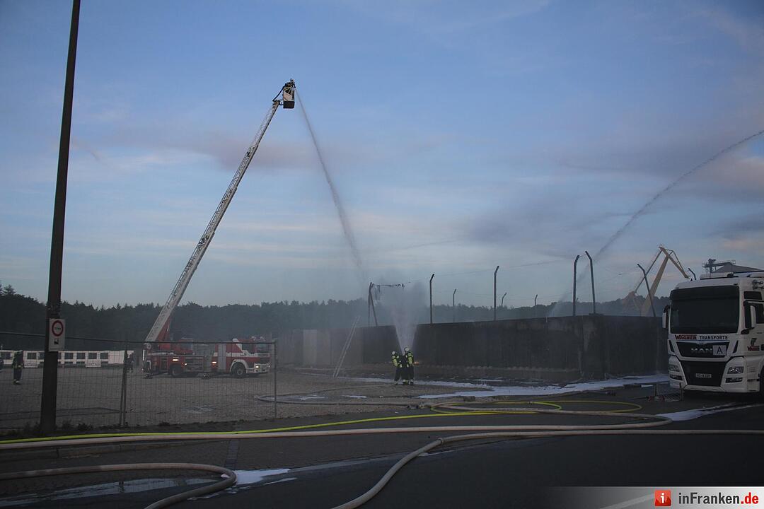 Müllberg am Nürnberger Hafen fängt Feuer – Großeinsatz der Feuerwehr