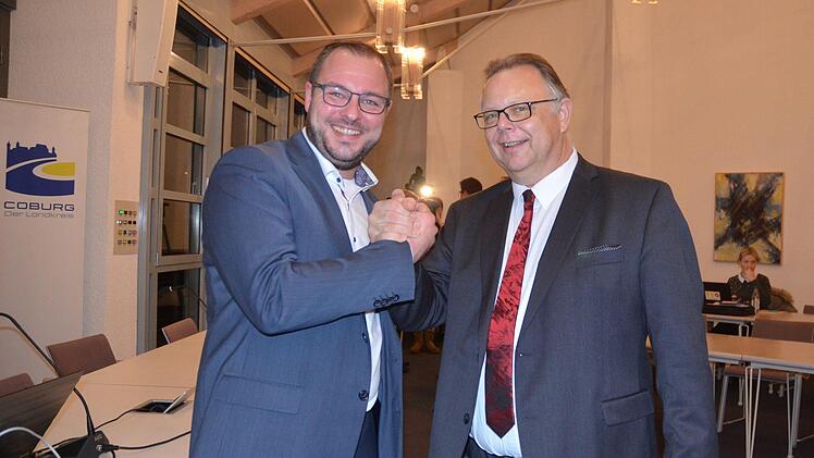 Sebastian Straubel (CSU, links) und Martin Stingl (SPD) sind die Kandidaten für die Stichwahl  um das Amt des Coburger Landrats am 10. Februar.Rainer Lutz