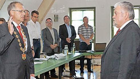 Volker Dittrich bei seiner Vereidigung Foto: Johannes Michel