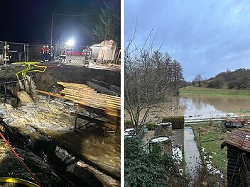 Schonungen: Hochwasser drohte Ortsteile zu überschwemmen - Feuerwehren im Einsatz