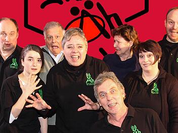 Die Äh-Werker mit Doris Kaschta (oben Mitte) und Ulf Sowa (vorne), die die Gruppe mittlerweile leiten. Foto: Äh-Werker