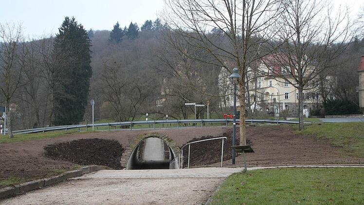 Staatsbad Bad Brückenau: Die Kurgärtnerei hat das Gehölz an der Unterführung entfernt. Foto: Ulrike Müller