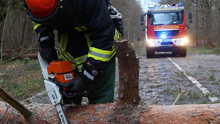 Lediglich ein paar umgestürzte Bäume und abgebrochene Äste mussten nach Orkan Xaver von Straßen im Landkreis Kulmbach geräumt werden. Sonst gab es keine Schäden. Symbolbild: dpa