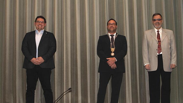 Das neue "Triumvirat" der Bürgermeister von Ebelsbach mit (von links) dem Zweiten Bürgermeister Andreas Hoch, dem Ersten  Bürgermeister Martin Horn und dem Dritten Bürgermeister Norbert Wippich