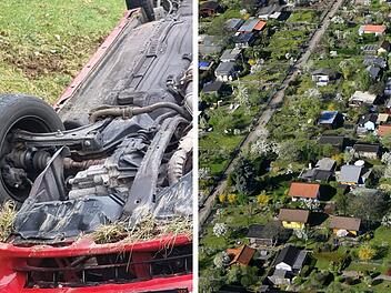 Zellingen: Betrunkener baut irren Unfall - Auto wird in Schrebergarten geschleudert