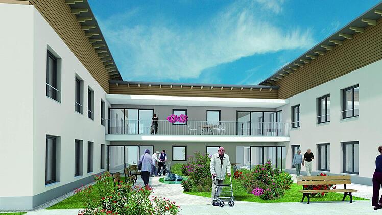 So soll das Seniorenheim in Neudrossenfeld einmal aussehen. Grafik: SH GmbH & Co. Projektentwicklungs KG