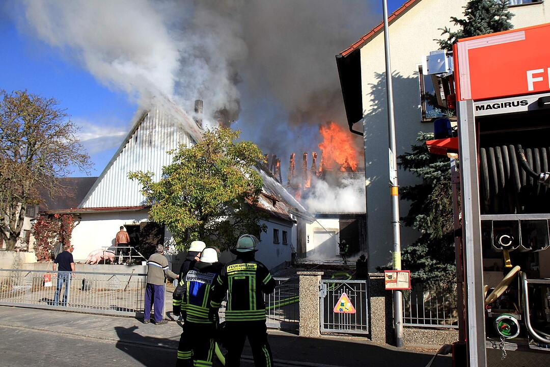 Brand in Schweinestall in Herzogenaurach