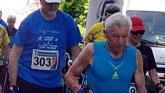 Nordic Walker Anton Wortha (Jahrgang 1936) wurde Vierter mit einer Zeit von 1:16:19 Stunden. Foto: Heike Schülein