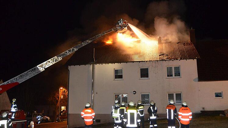 Brand in Frauenroth am 28. November. Foto: Peter Rauch