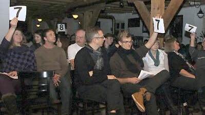 Das Publikum bewertet die Beiträge.