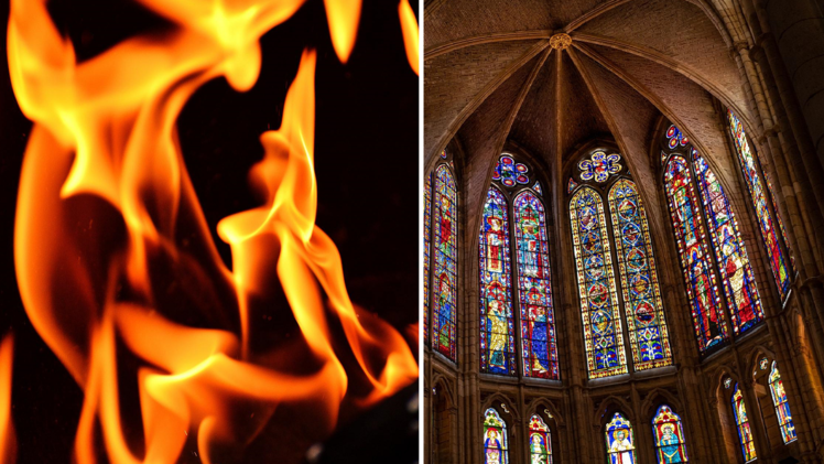 Symbolbild: Feuer, Kirche