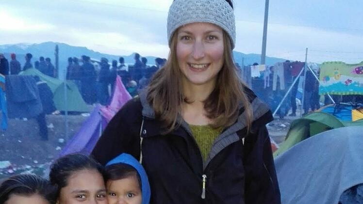 Ein Herz für Kinder: Gabriela Seith aus Reichenbach war zehn Tage lang freiwillige Helferin im griechischen Flüchtlingslager Idomeni.  Foto: Seith