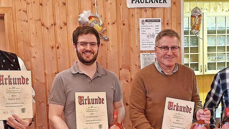 Ehrung für 25 Jahre: (von links) Andreas Fuß, Carsten Kirchner, Roland Hüfner und Marko Bramer