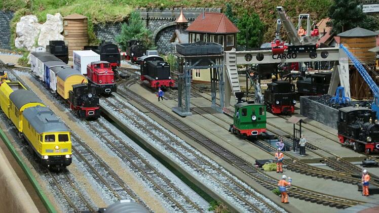 Verschiedene Modelle rollen in der Kaiserpfalz über die Gleise. Foto: Josef Hofbauer