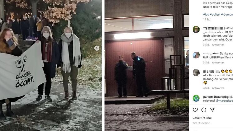 Nürnberg: USK-Einsatz auf Uni-Campus - Klimaaktivisten wollen Gebäude nicht räumen