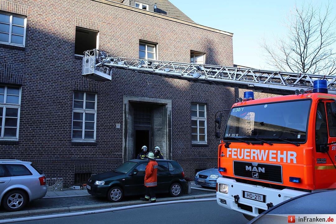 Brand im ehemaligen Postgebäude in Hof